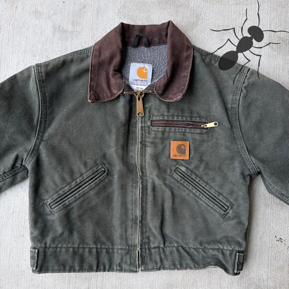 Carhartt YOUTH YJ97 MOS green Detroit work wear jacket - Picture 3 of 8